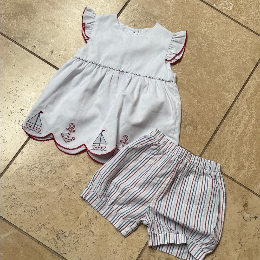 Nautical Kids Matching Set - White and Red